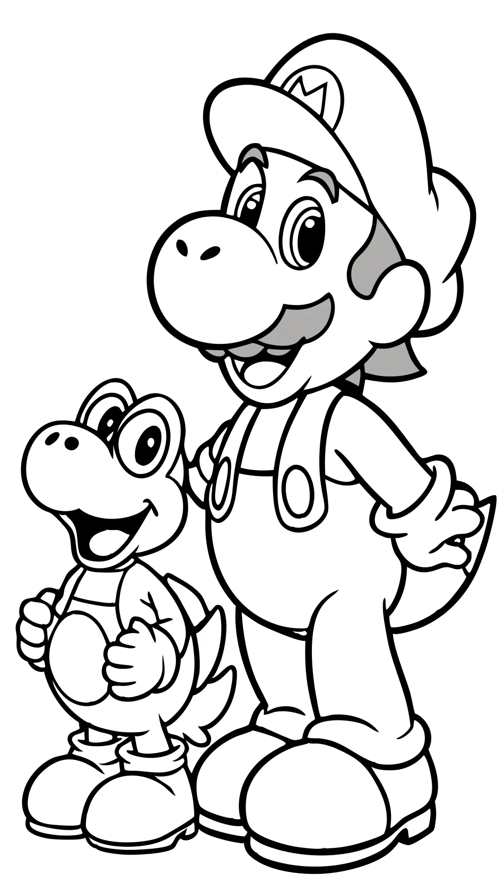 Páginas para colorear de Mario y Yoshi